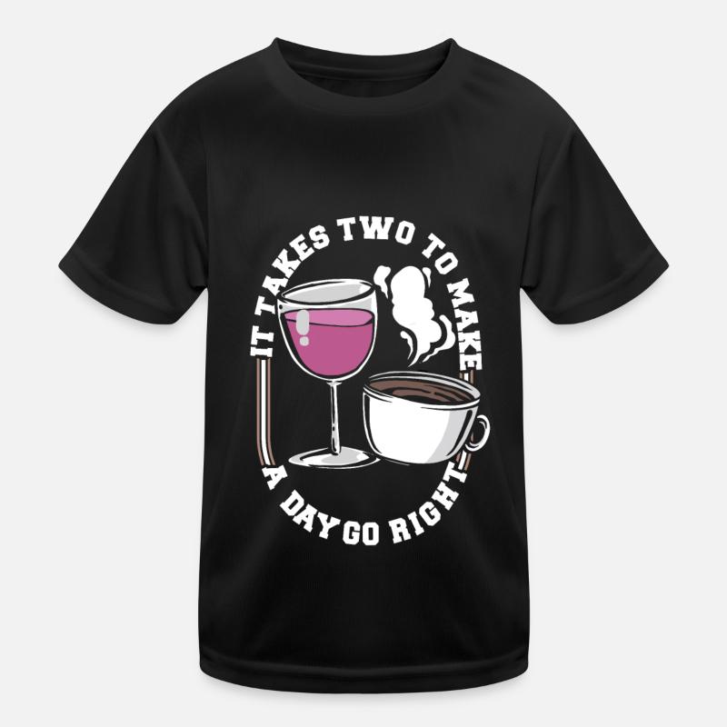 Coffee Cafe Lustig Coffee Wine Kids Functional T-Shirt