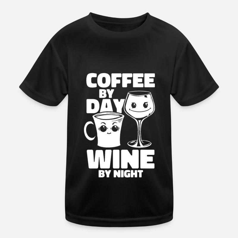 Coffee Cafe Witzig Coffee Wine Kids Functional T-Shirt