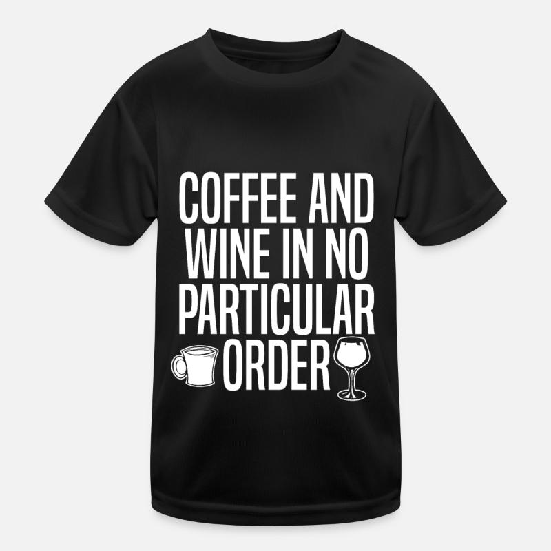 Coffee Cafe Lustig Coffee Wine Kids Functional T-Shirt