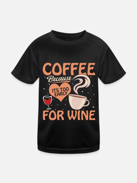 Café Café Café Vin - T-shirt sport Enfant - noir - Devant