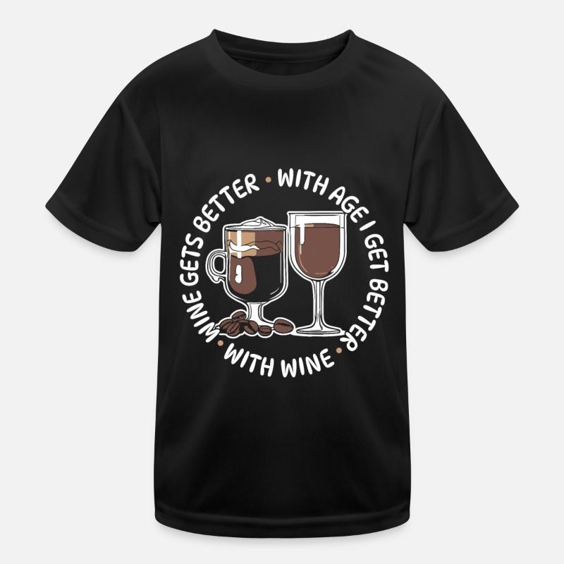 Coffee Cafe Lustig Coffee Wine Kids Functional T-Shirt