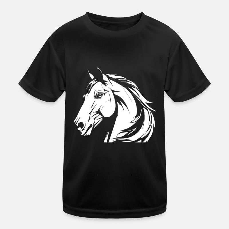 Horse Equestrian Head Kids Functional T-Shirt