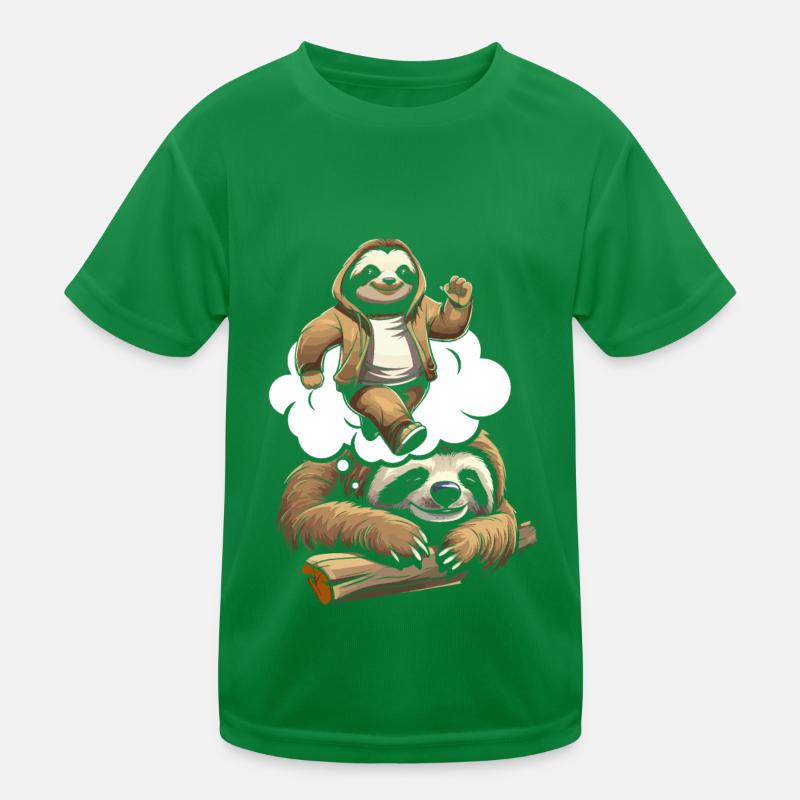 Faultier Witzig Kinder Funktions-T-Shirt