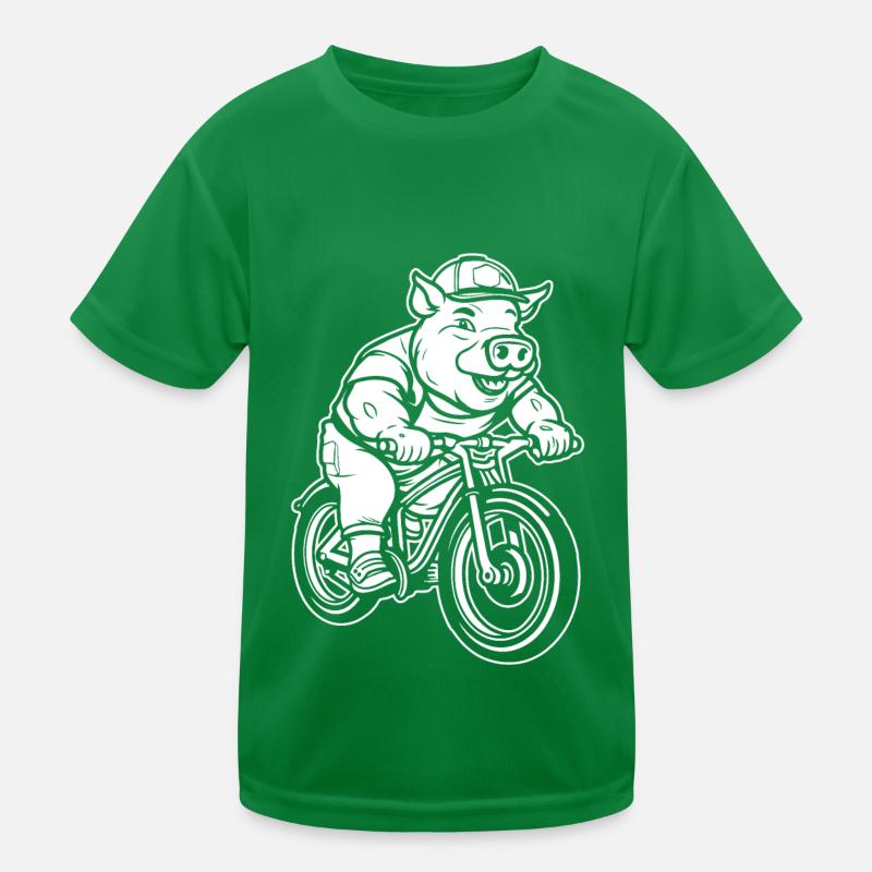 Pig Pig Farmer Cycling Kids Functional T-Shirt