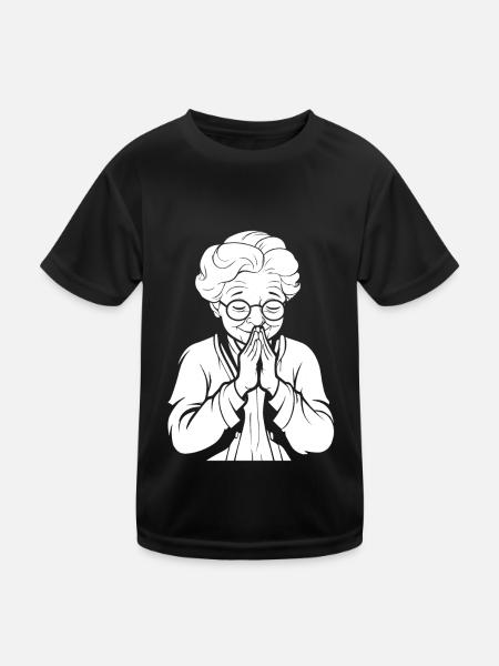 Christian Christianity Praying - Kids Functional T-Shirt - black - Front