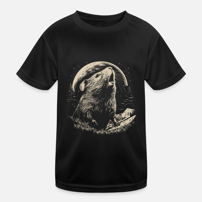 Cochon d’Inde Cochon d’Inde Lune - T-shirt sport Enfant - noir