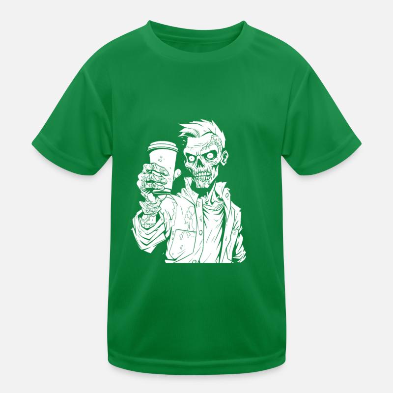 Kaffee Cafe Halloween Zombie Kinder Funktions-T-Shirt