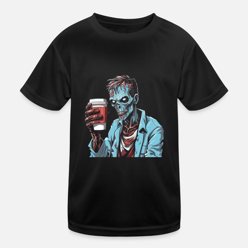Kaffee Cafe Halloween Zombie Hand Kinder Funktions-T-Shirt