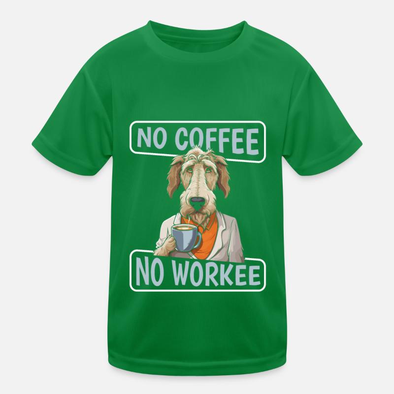 Kaffee Cafe Irischer Wolfshund Kinder Funktions-T-Shirt