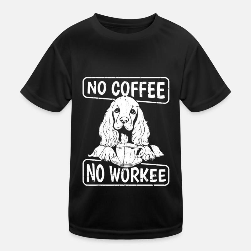 Kaffee Cafe Cocker Spaniel Hund Kinder Funktions-T-Shirt