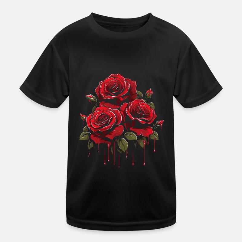 Rose Rouge Goth Cool T-shirt sport Enfant