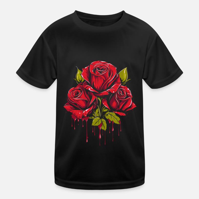 Red Rose Goth Cool Kids Functional T-Shirt