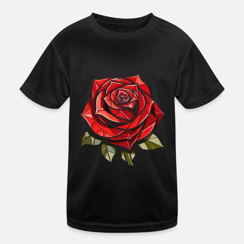 Red Rose Goth Kids Functional T-Shirt