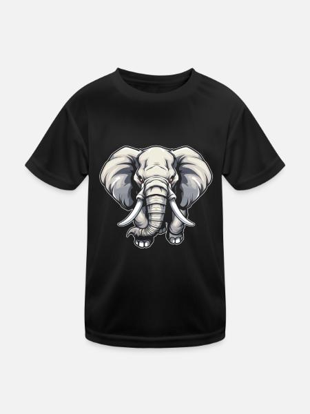 Éléphant - T-shirt sport Enfant - noir - Devant