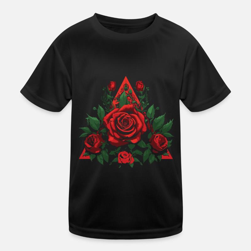 Red Rose Goth Kids Functional T-Shirt