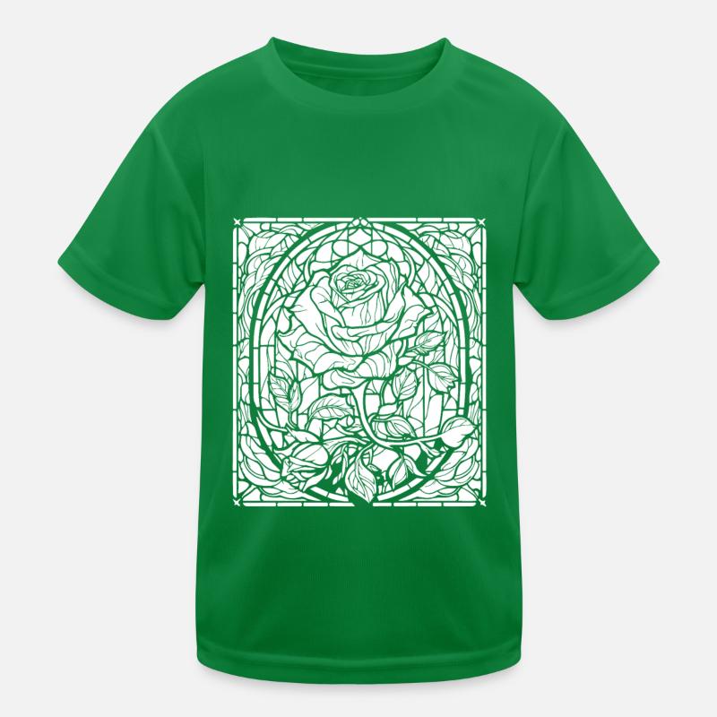 Rote Rose Goth Kinder Funktions-T-Shirt