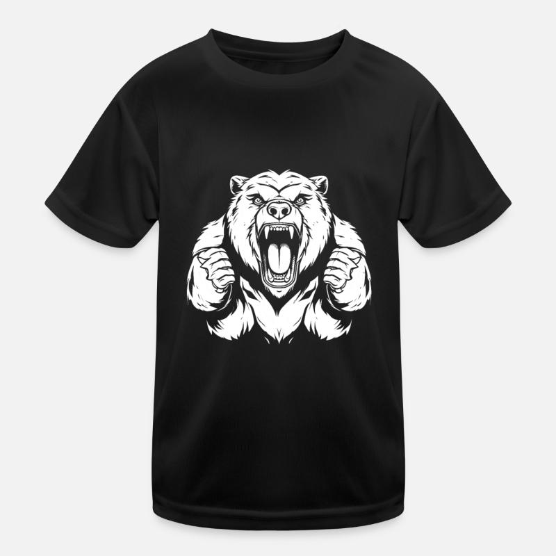 Ours Visage d’ours brun T-shirt sport Enfant