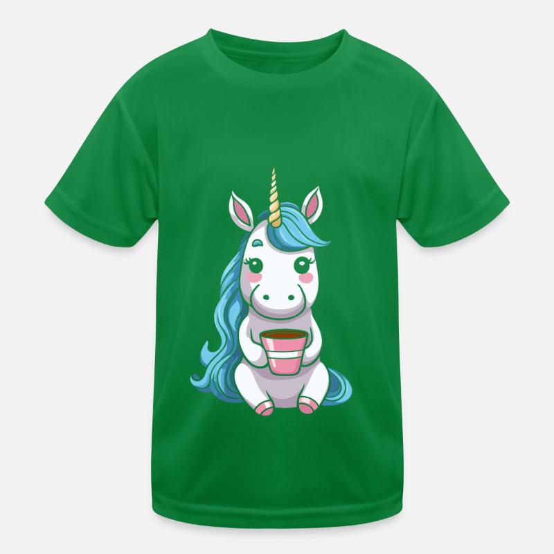 Einhorn Unicorn Kaffee Kinder Funktions-T-Shirt