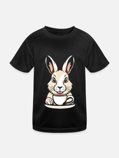 Lapin Lapin Café - T-shirt sport Enfant - noir - Devant