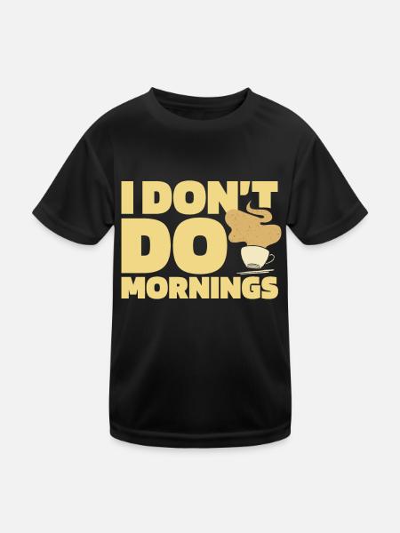 Café Café Drôle Je Ne Fais Pas De Matins - T-shirt sport Enfant - noir - Devant