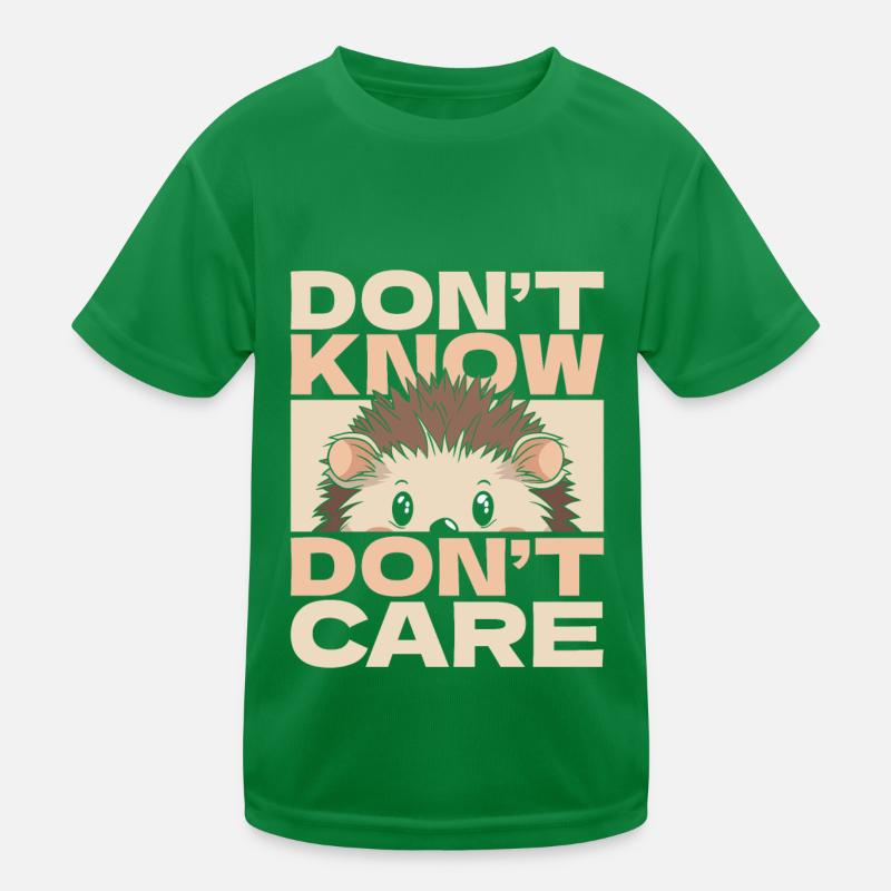 Igel Lustig Dont Know Dont Care Kinder Funktions-T-Shirt