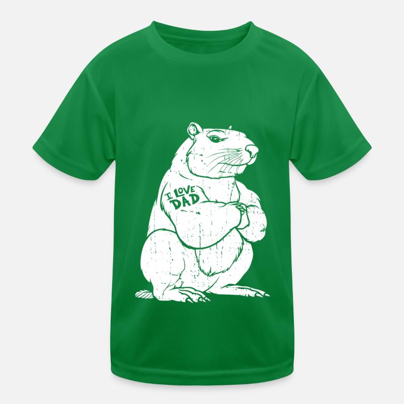 Capybara Capybara Biceps Tattoo I Love Dad Kids Functional T-Shirt