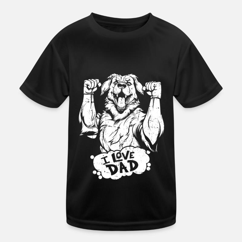 Australian Shepherd I Love Dad Kinder Funktions-T-Shirt