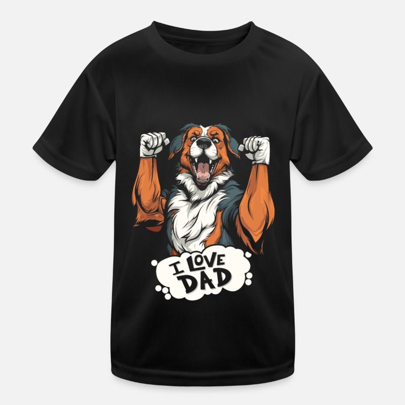 Australian Shepherd I Love Dad Kinder Funktions-T-Shirt