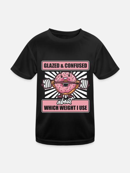 Donut Fitness Funny Donut Gym - T-shirt sport Enfant - noir - Devant