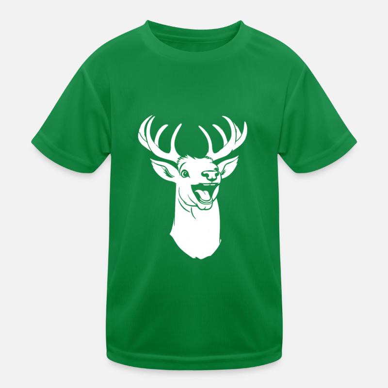 Hirsch Lächelnd Kinder Funktions-T-Shirt
