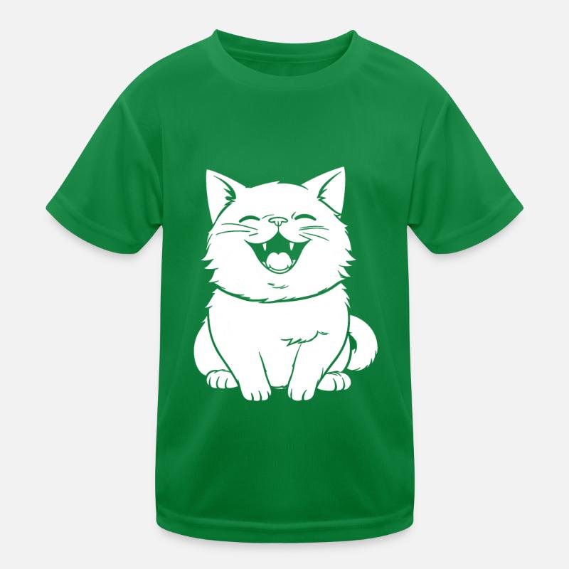 Katze Lächelnd Kinder Funktions-T-Shirt