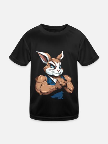 Fitness Lapin - T-shirt sport Enfant - noir - Devant