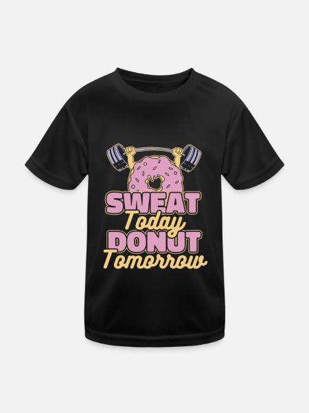 Donut Fitness Funny Donut Gym - T-shirt sport Enfant - noir - Devant
