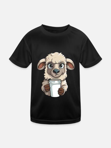 Sheep Coffee - Kids Functional T-Shirt - black - Front