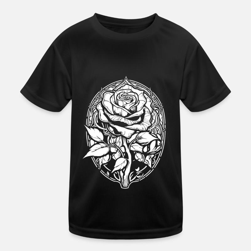 Rose rouge Goth T-shirt sport Enfant