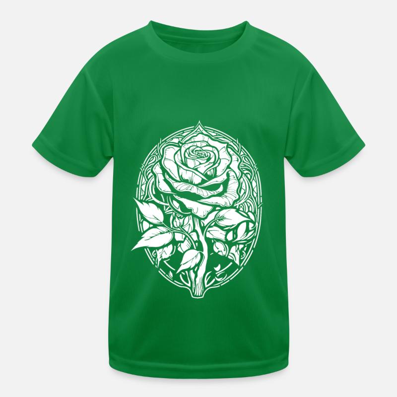 Rote Rose Goth Kinder Funktions-T-Shirt