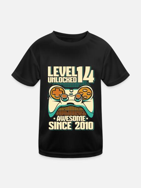 Gaming 14. Geburtstag 5 Jahre Gamer - Kinder Funktions-T-Shirt - Schwarz - Vorne