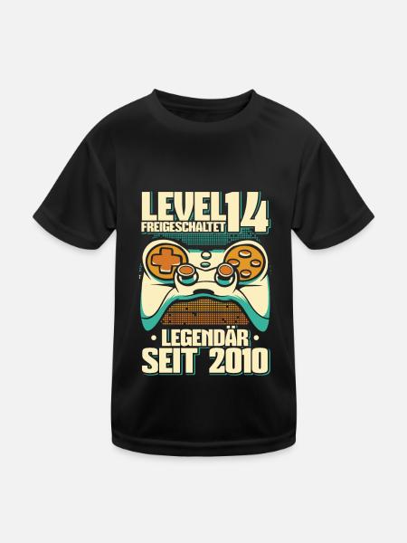Gaming 14. Geburtstag 5 Jahre Gamer - Kinder Funktions-T-Shirt - Schwarz - Vorne
