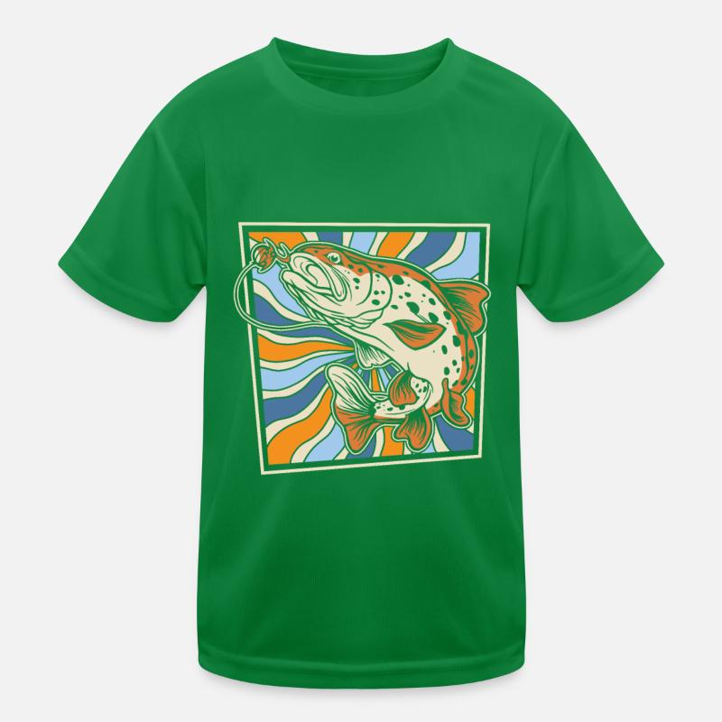 Angler Angeln Kinder Funktions-T-Shirt