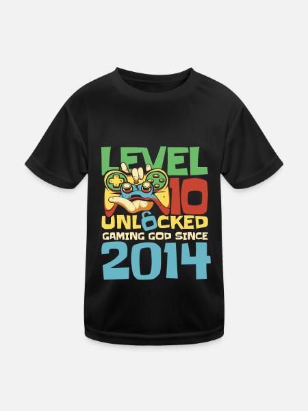 Gaming 10e anniversaire 10 ans Gamer - T-shirt sport Enfant - noir - Devant