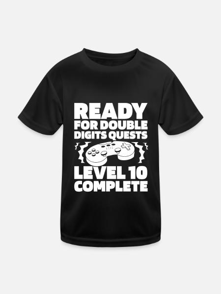 Gaming 10e anniversaire 10 ans Gamer - T-shirt sport Enfant - noir - Devant