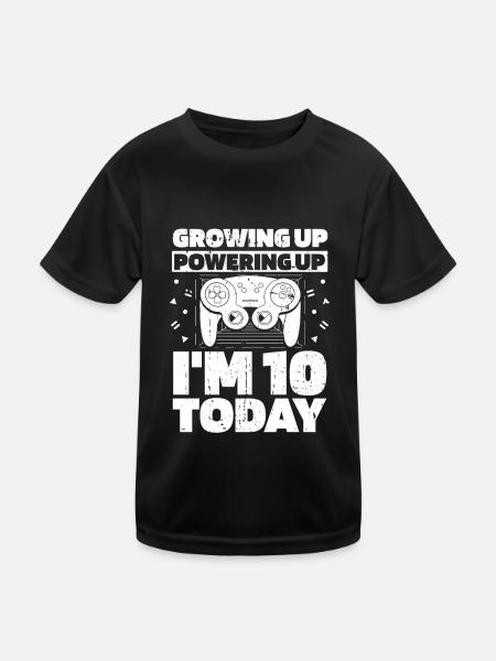 Gaming 10e anniversaire 10 ans Gamer - T-shirt sport Enfant - noir - Devant