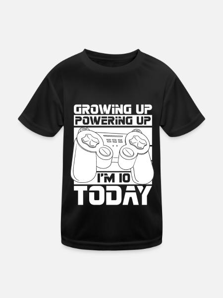 Gaming 10. Geburtstag 10 Jahre Gamer - Kinder Funktions-T-Shirt - Schwarz - Vorne