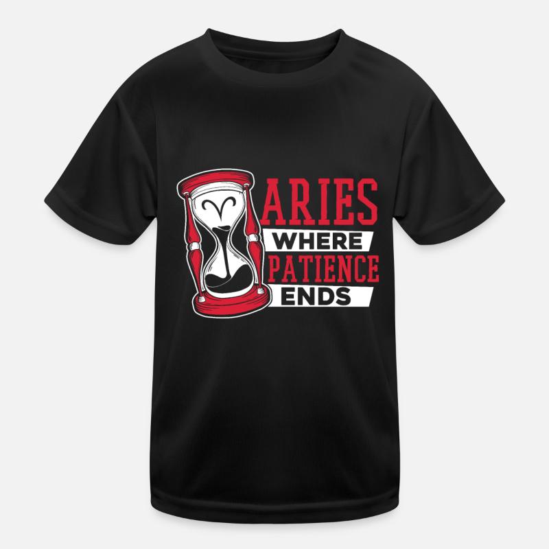 Widder Astrologie - Kinder Funktions-T-Shirt - Schwarz