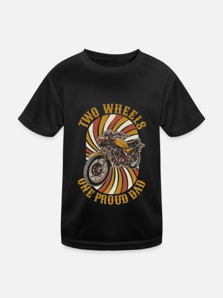 Motorrad Biker Motorbike Motorcycle Dad - Kinder Funktions-T-Shirt - Schwarz - Vorne