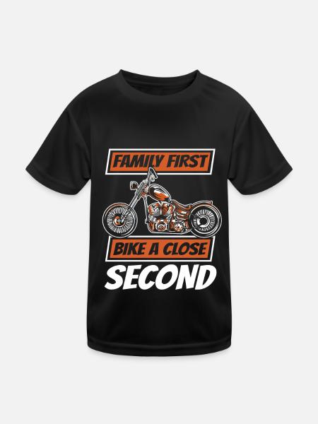 Motorrad Biker Motorbike Vater Motorcycle Dad - Kids Functional T-Shirt - black - Front