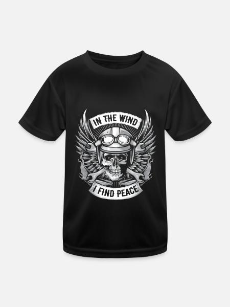 Motorrad Biker Motorbike Motorcycle Therapy - Kinder Funktions-T-Shirt - Schwarz - Vorne