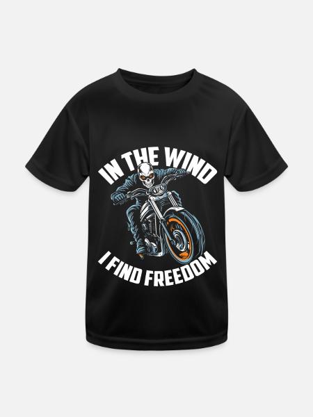 Motorrad Biker Motorbike - Kinder Funktions-T-Shirt - Schwarz - Vorne