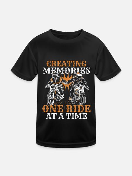 Motorrad Biker Motorbike Motorcycle Dad - Kinder Funktions-T-Shirt - Schwarz - Vorne