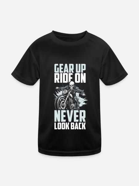 Motorrad Biker Motorbike - Kinder Funktions-T-Shirt - Schwarz - Vorne